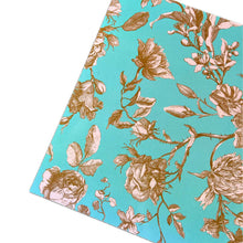 Cargar imagen en el visor de la galería, Pack de Mantel Individual #3 Flores Doradas con Aqua
