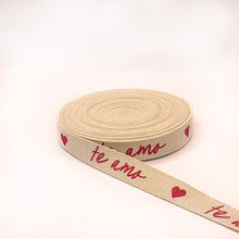 Cargar imagen en el visor de la galería, Listón "te amo" 16mm/10mt