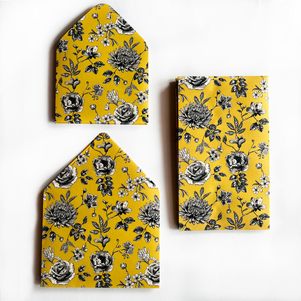 Kit de Sobres Amarillos con flores