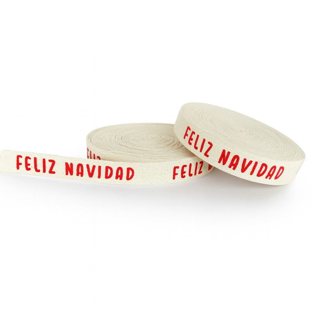 Listón Feliz Navidad Rojo 10mm