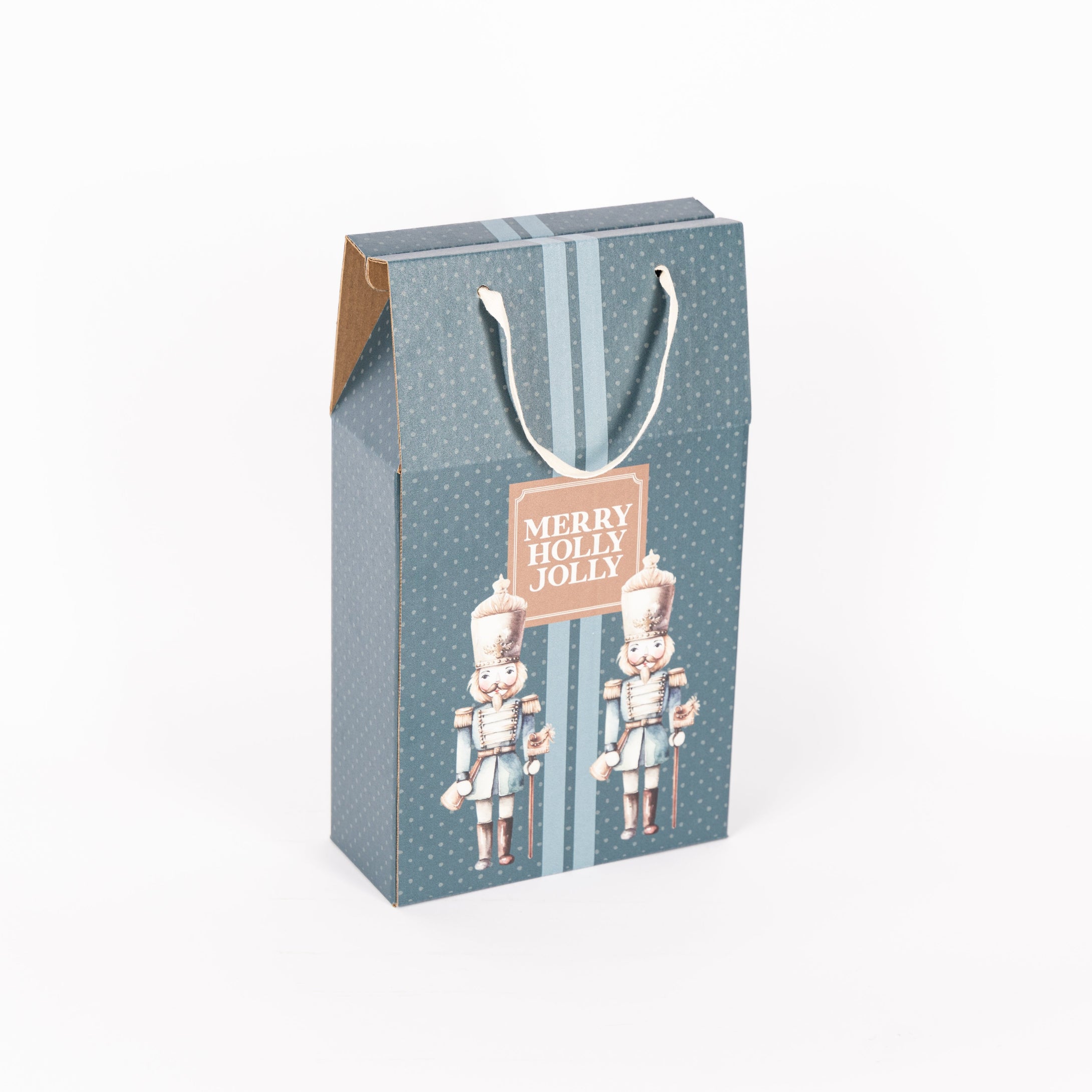 Bolsa Doble Vino Merry Holly Jolly