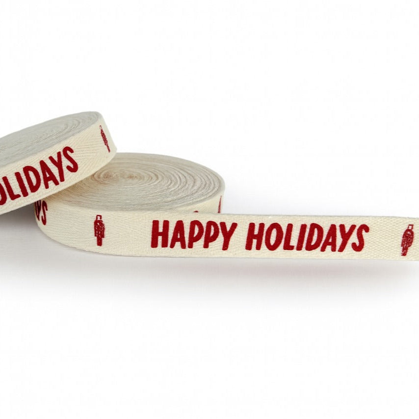 Listón Happy Holidays Nutcracker 16 mm