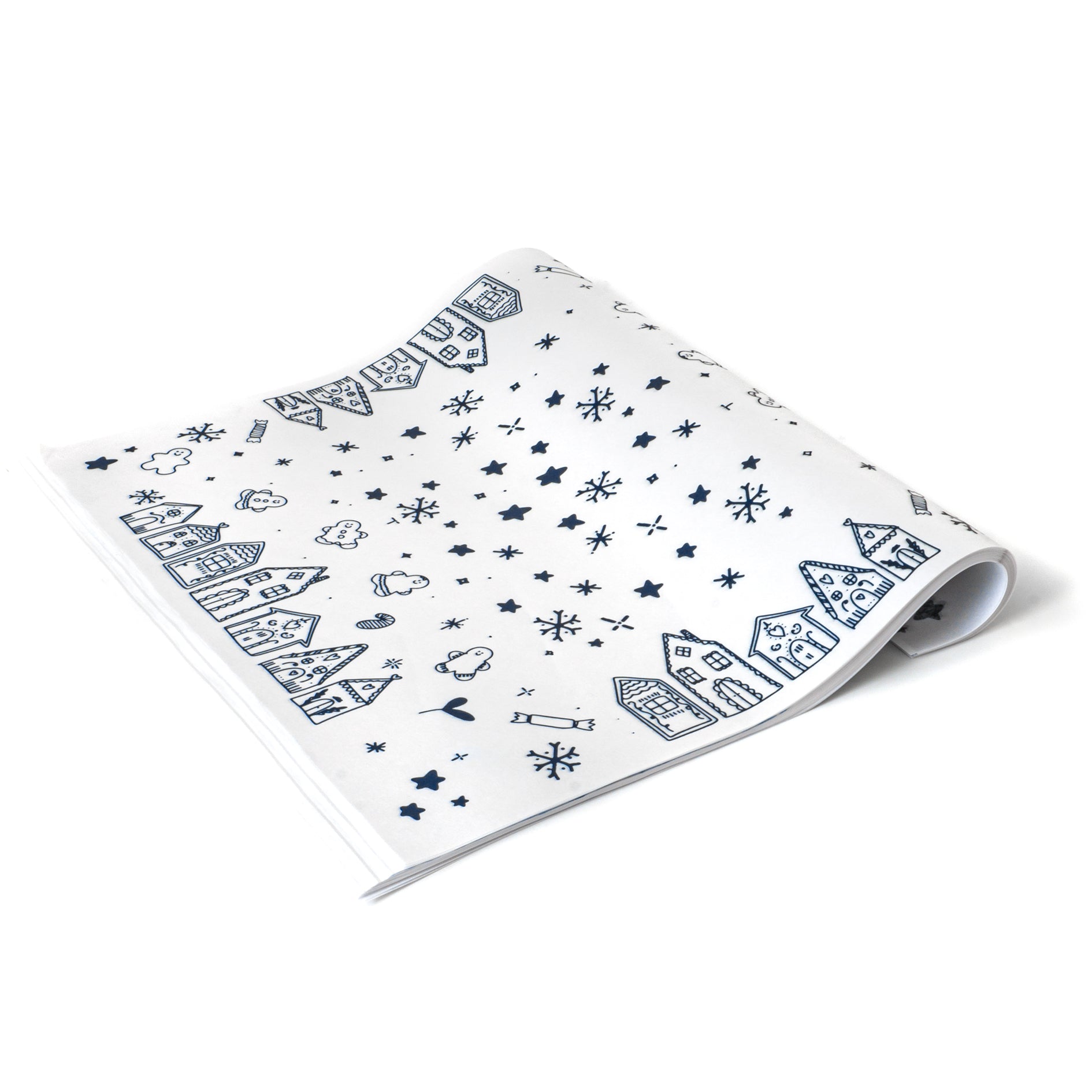 Papel Pueblo Navideño Azul