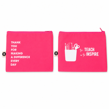 Cargar imagen en el visor de la galería, Pouch Grande Día del Maestro Rosa Neon
