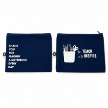 Cargar imagen en el visor de la galería, Pouch Grande Día del Maestro Azul Marino
