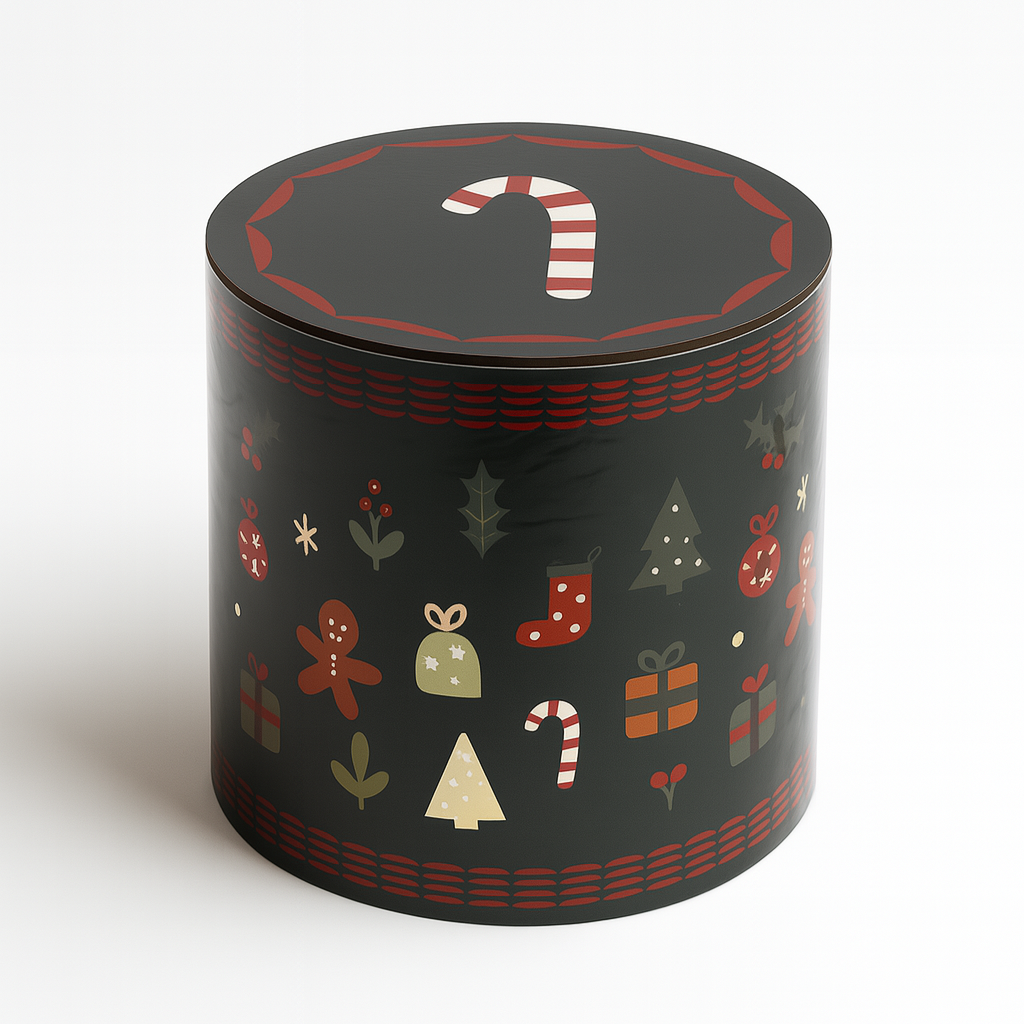 Caja Redonda Candy Cane