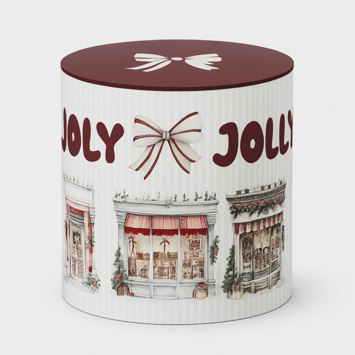 Caja Redonda Holly Jolly